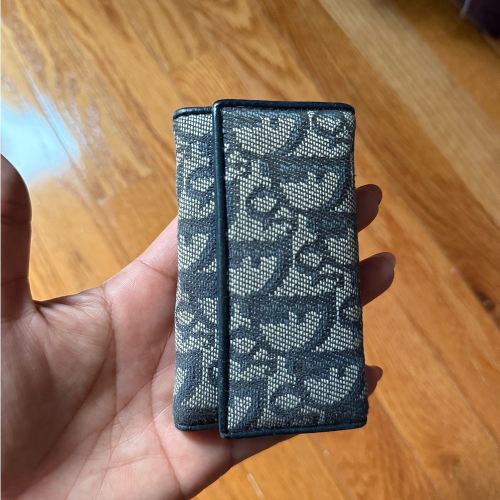 Dior Navy Leather Vintage Key Holder
